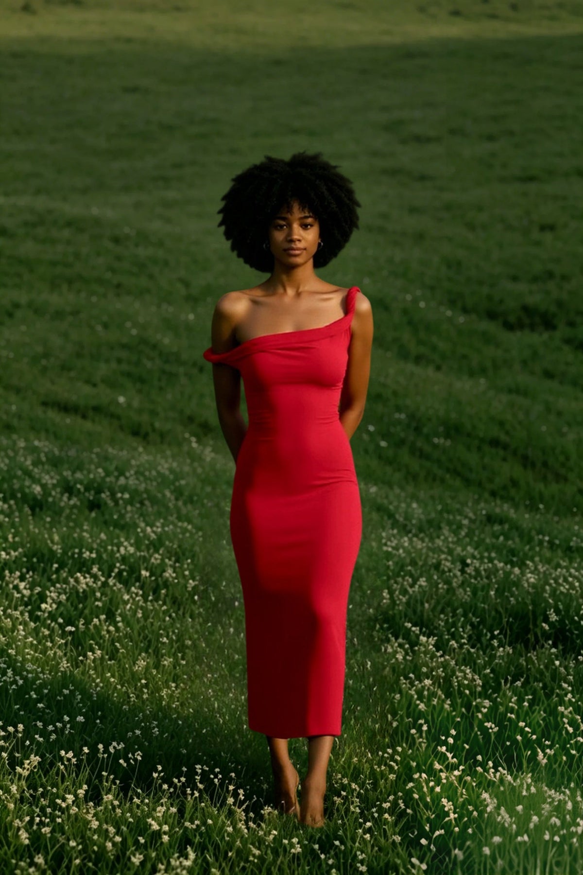 One Shoulder Bodycon Midi Party Dress - View 2