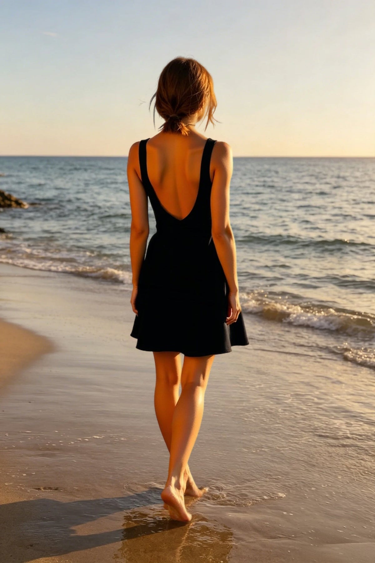 Boat Neck Sleeveless Fit and Flare Mini Party Dress - View 8
