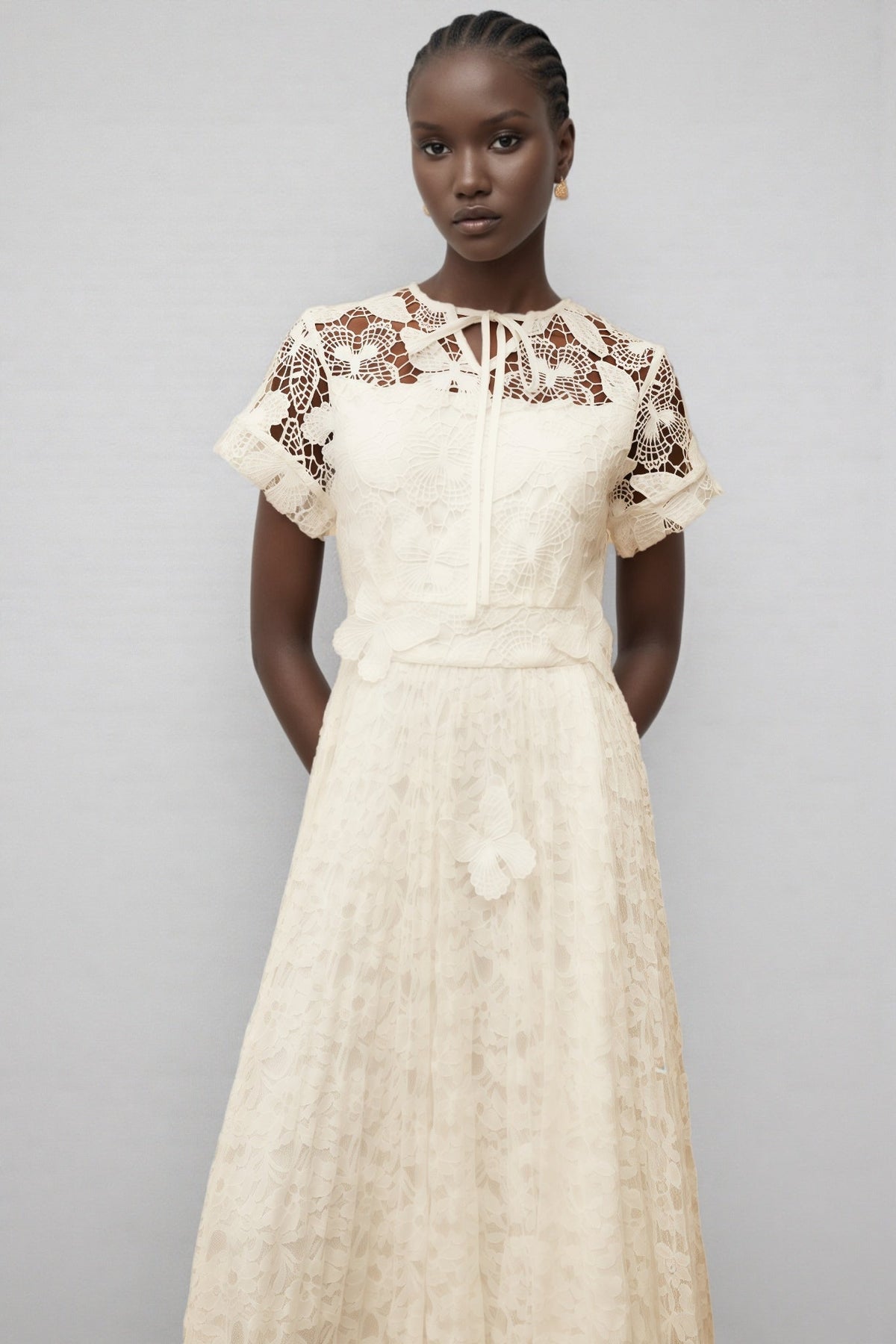 Zephrt White Lace Maxi Dress - View 5