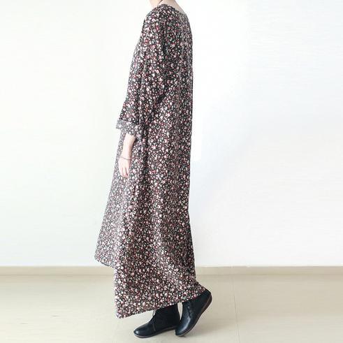 Floral Long Sleeve Maxi Dress - View 3
