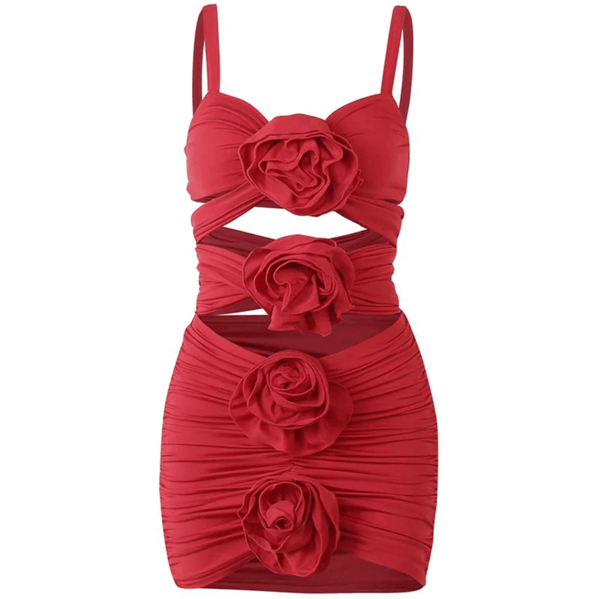Happiest Cutout Embellished Ruched Mini Dress - View 10