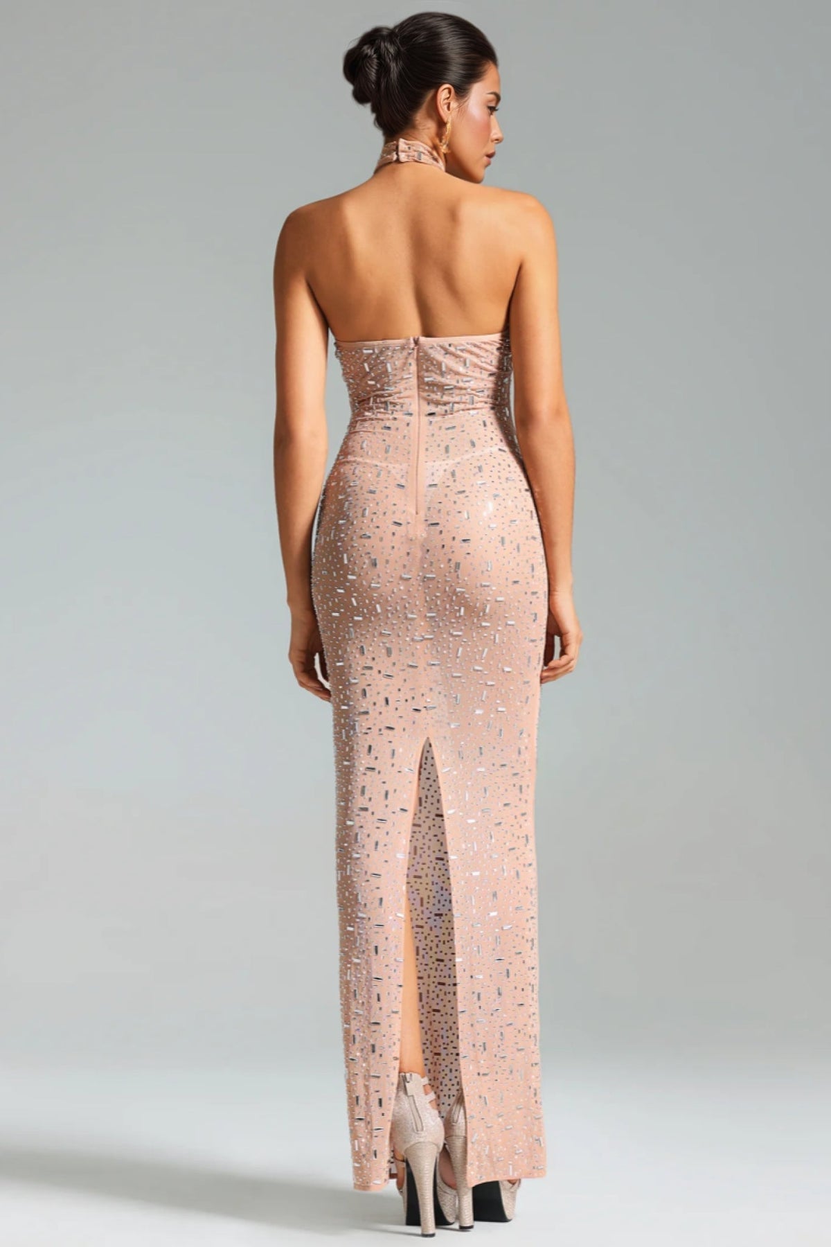 Mirelid Halter Diamond Maxi Dress - View 5
