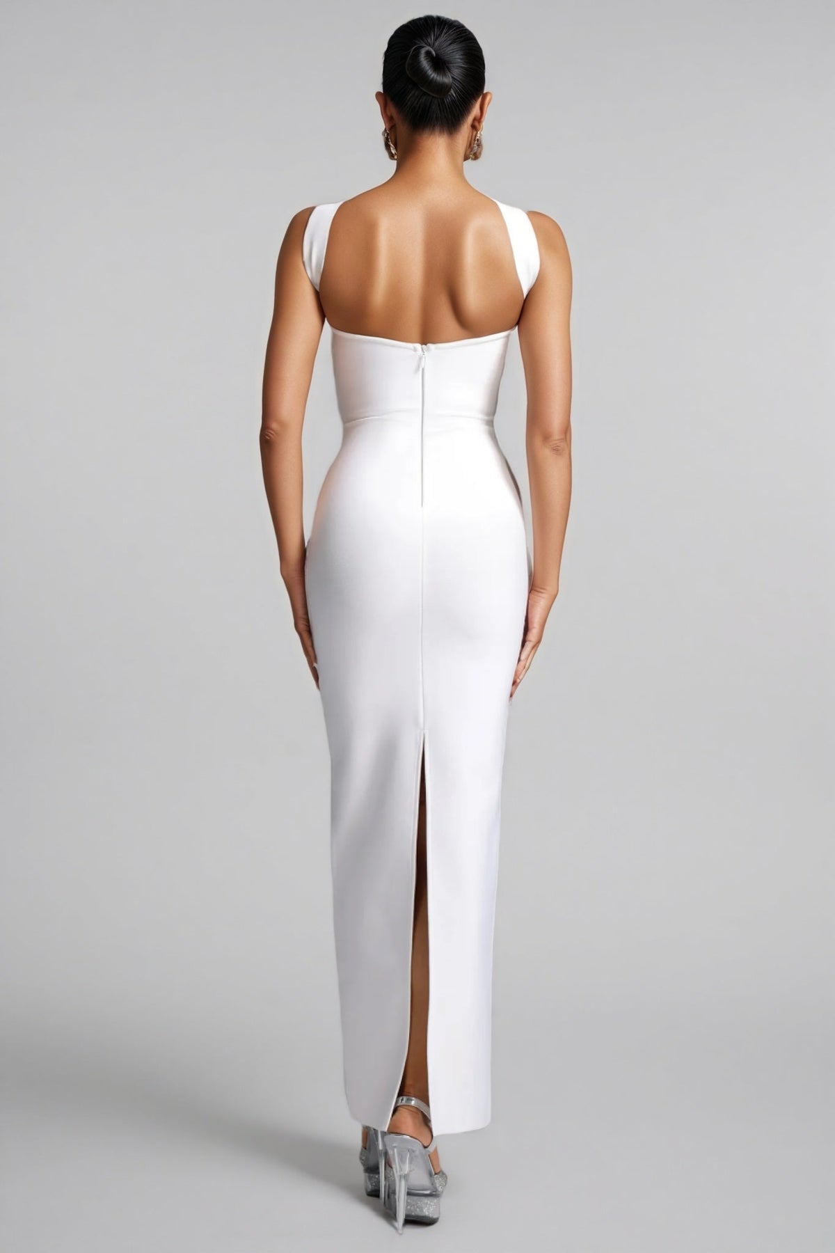 Strapless Choker Cut Out Bandage Mermaid Maxi Gown - View 5