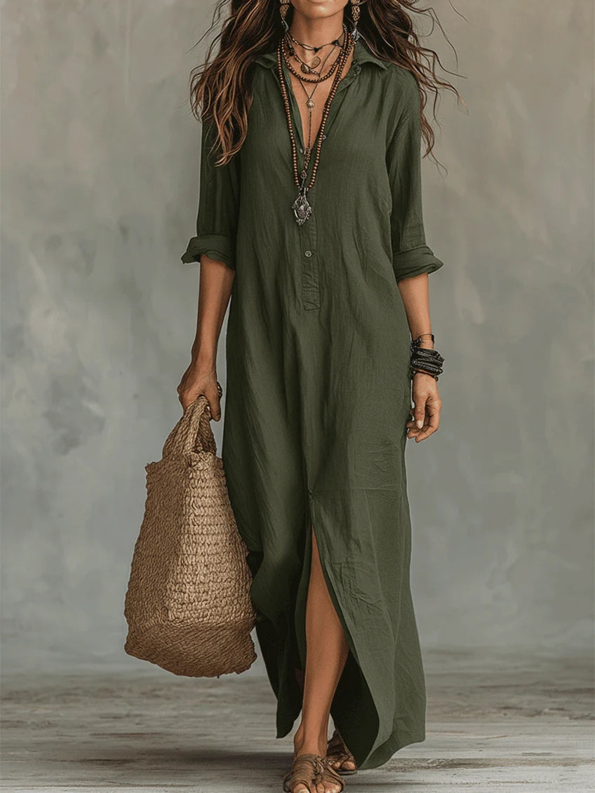 Contrast Print V-Neck Half Sleeve Tiered Midi Dress 7