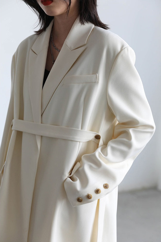 Deconstructed Wide Lapel Draped Blazer