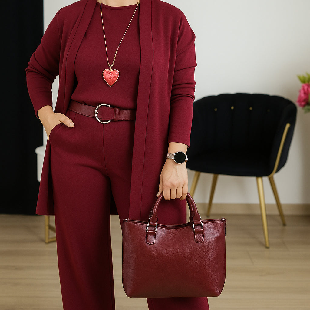 Longline Open Blazer Top and Pants Three Piece Set 2