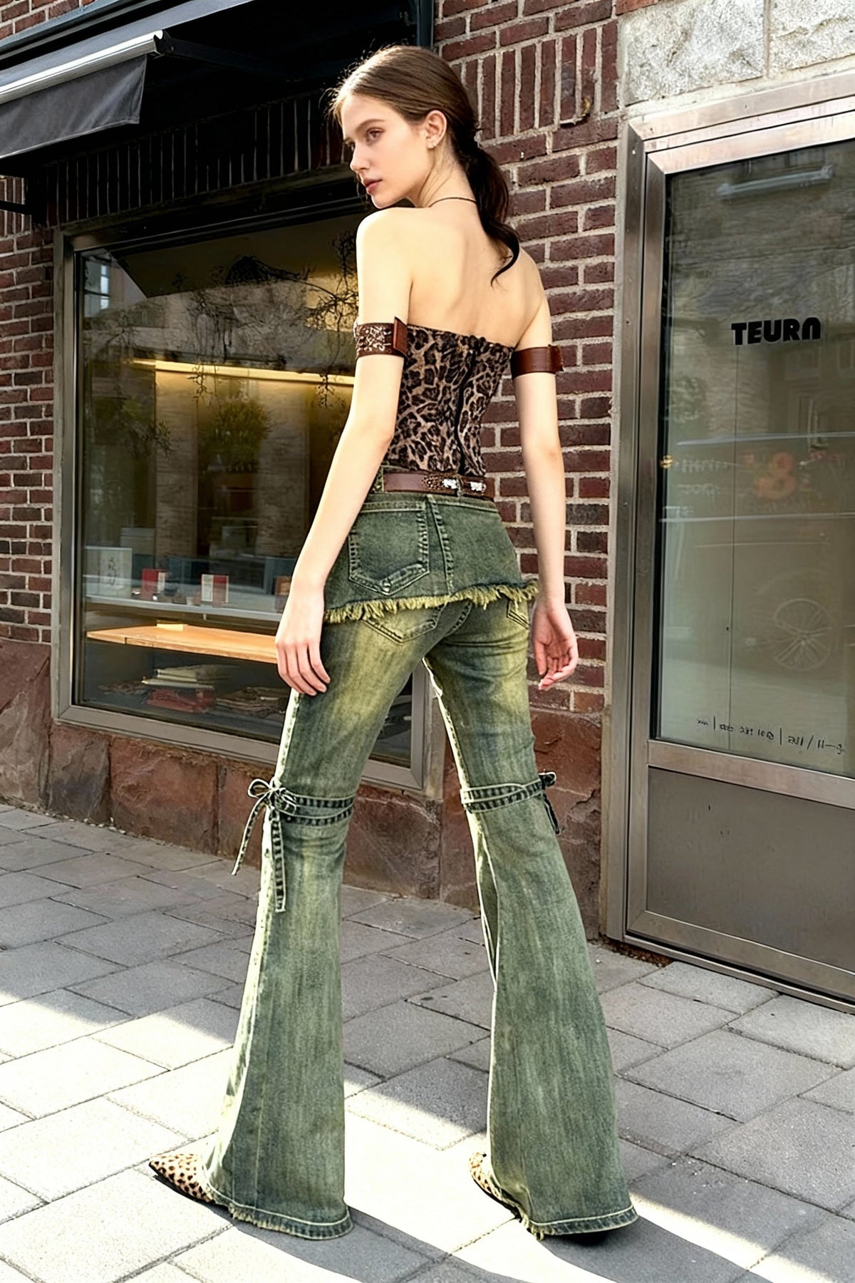 High-Waist Wide-Leg Denim Jeans