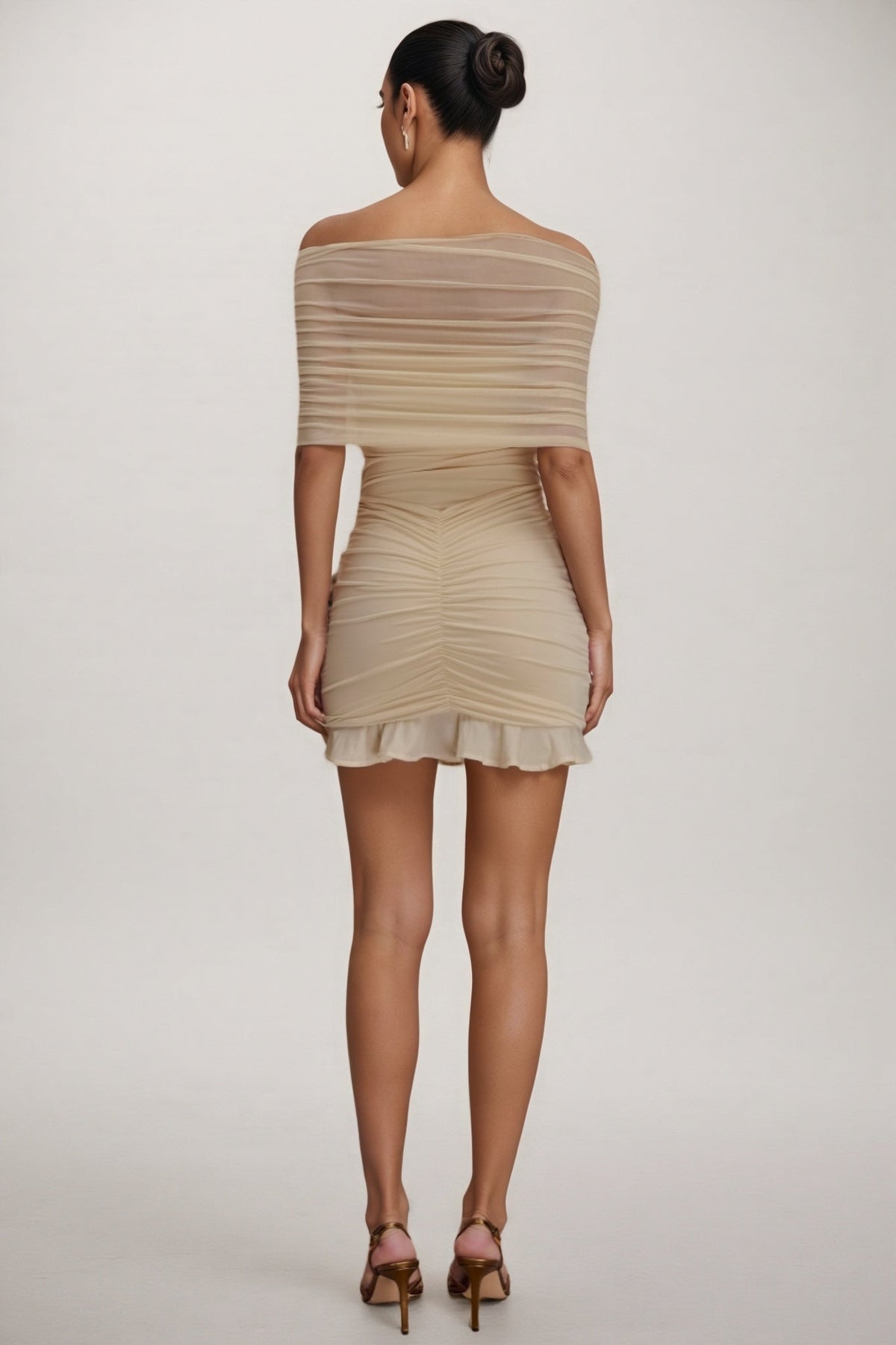 Briadk Slinky Mesh Off Shoulder Mini Dress - View 2