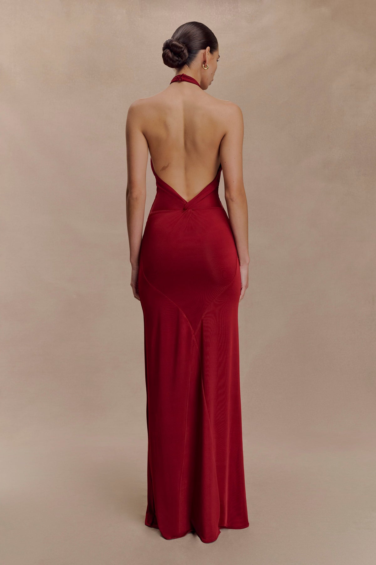 Halter Neck Ruched Bias-Cut Maxi Dress 7
