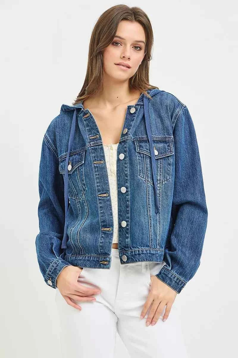 RISEN Basic Denim Jacket with Hoodie