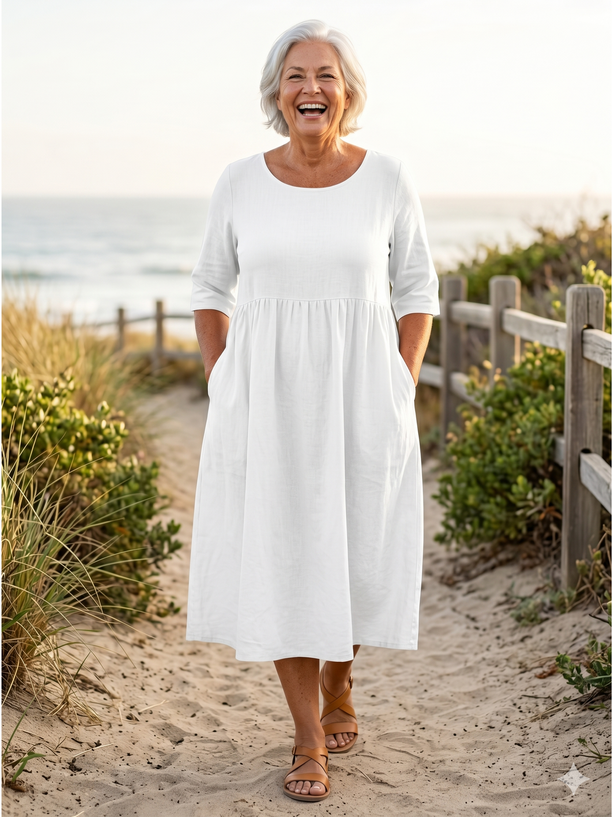 Round Neck Half Sleeve Tiered Maxi Dress 7