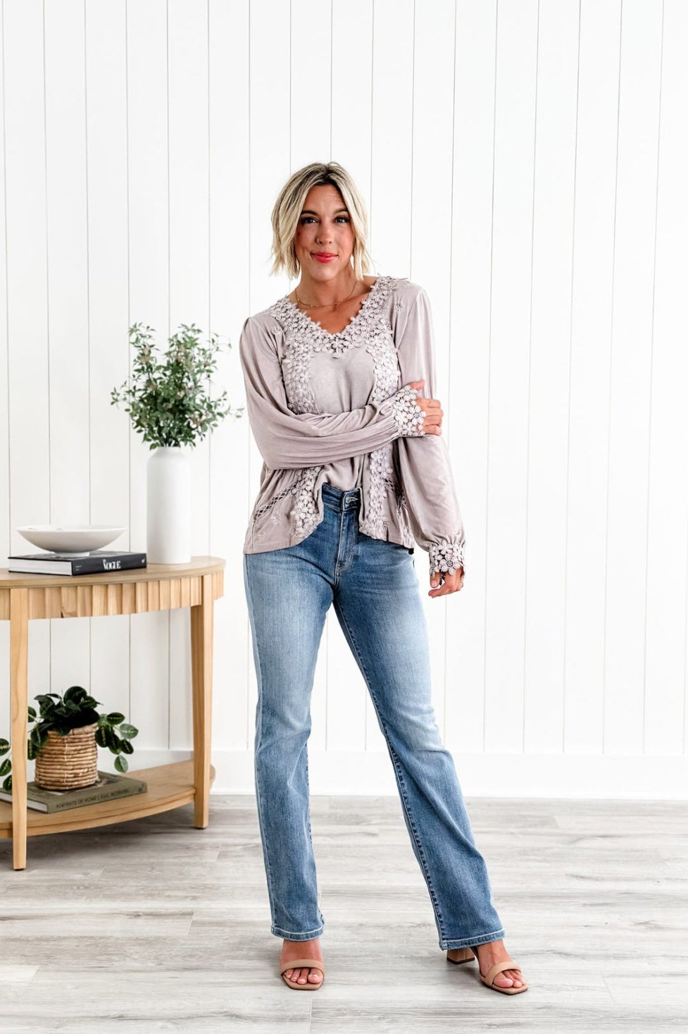 High Waist Flare Leg Stretch Denim Jeans 5