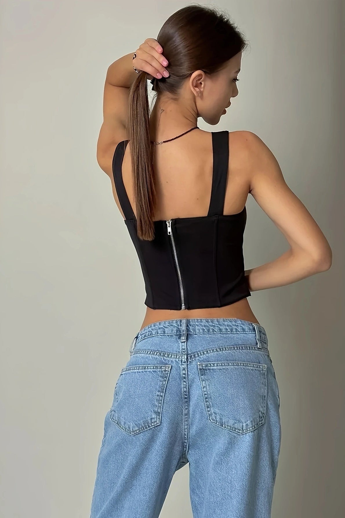 Boned Square Neck Tank Top