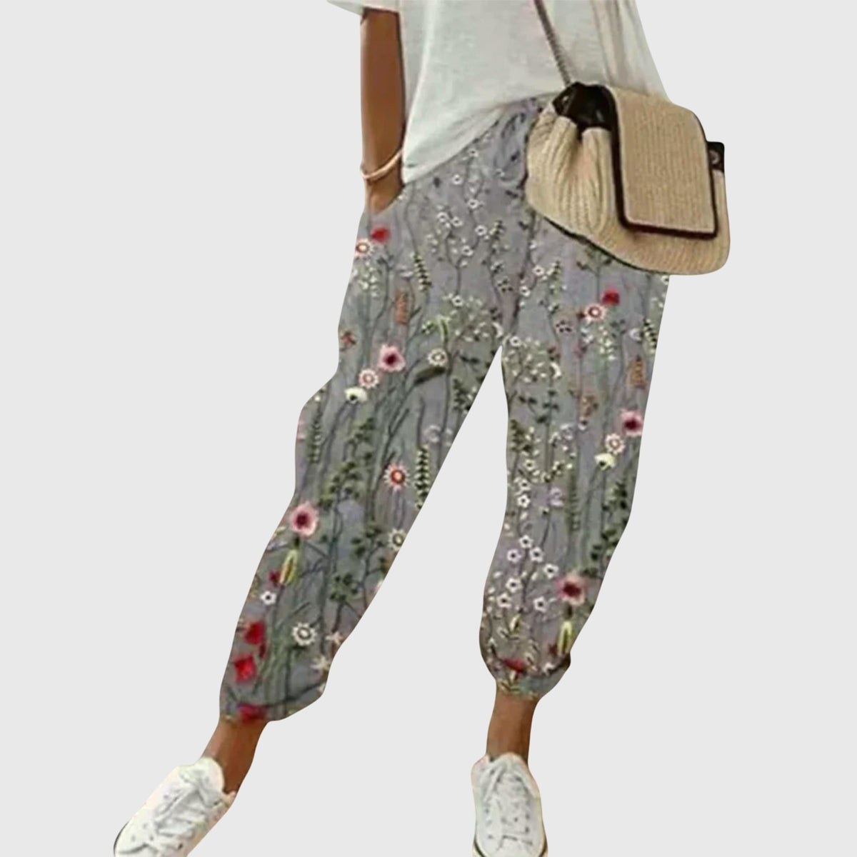 Striped High Waist Drawstring Tapered Pants 2