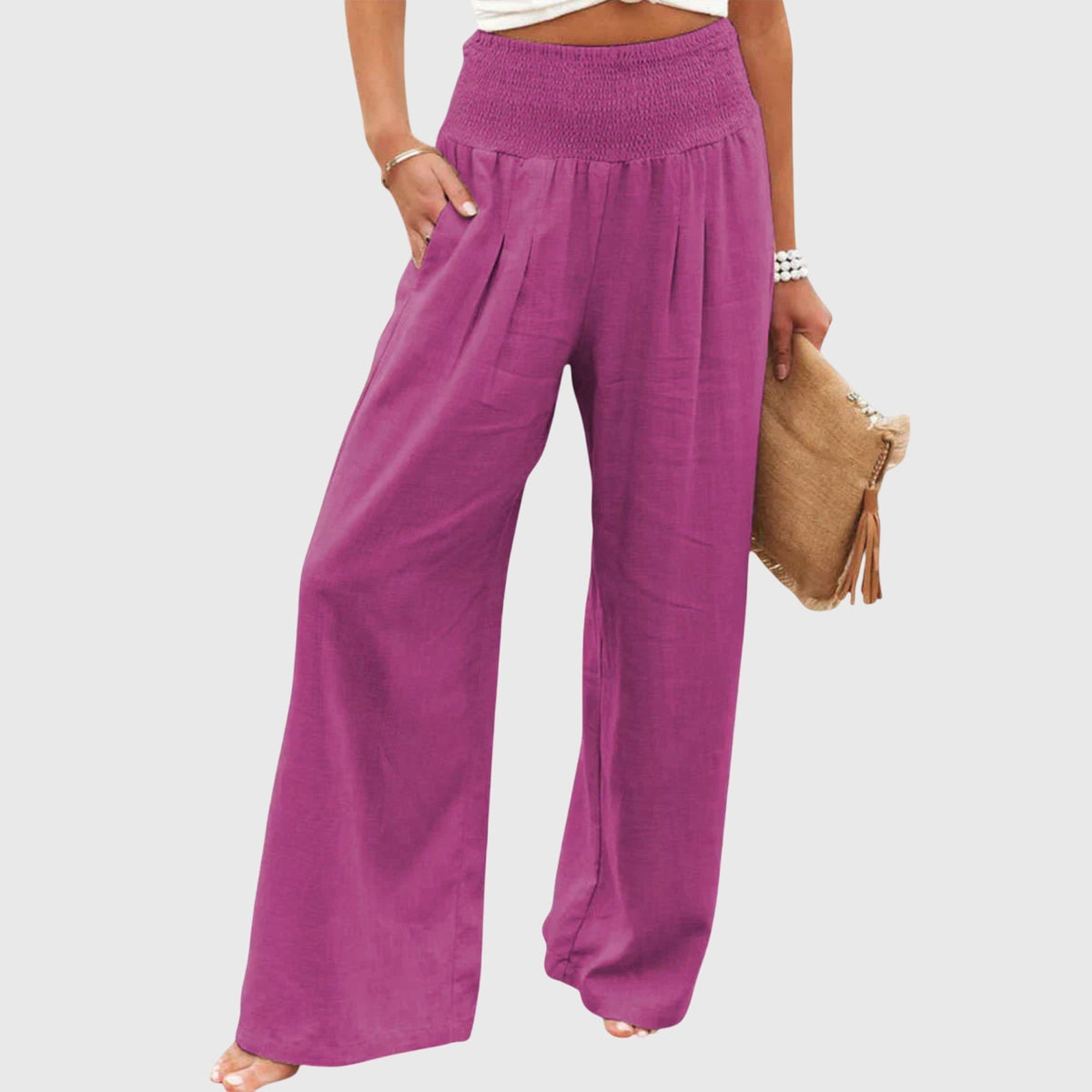 Halter Twist Front Top and Wide Leg Pants Two Piece Set 3
