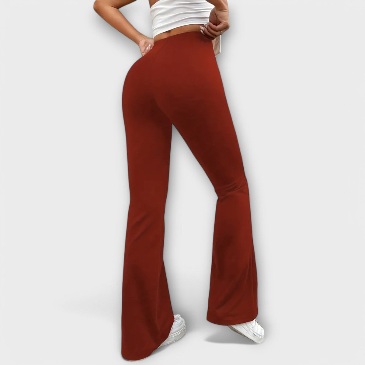 High Waist V Back Flare Pants 4
