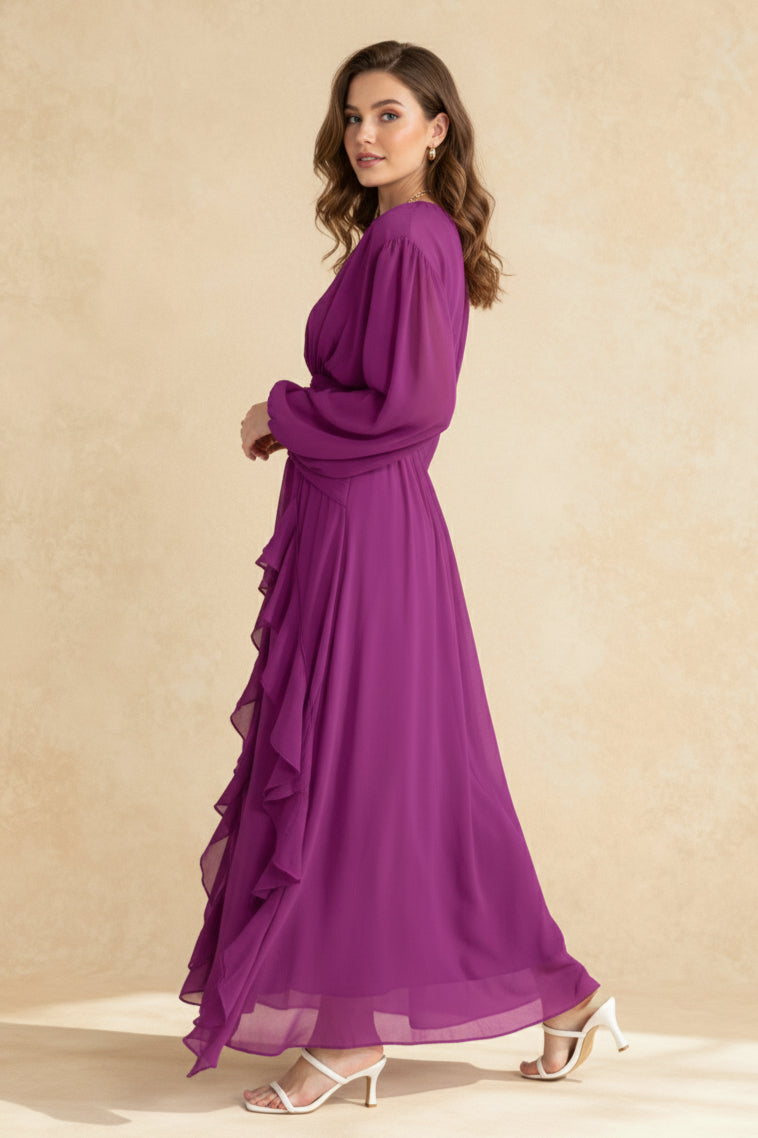 Leonie Ballon Sleeve Maxi Dress