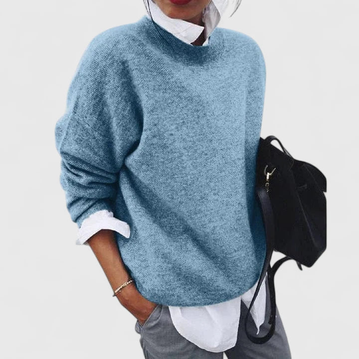 Crew Neck Long Sleeve Oversized Knit Sweater 4