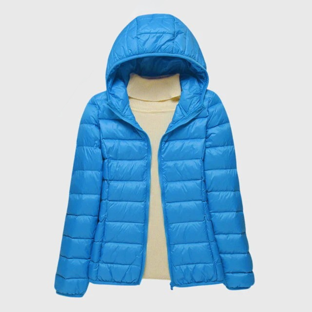 Hooded Zip Front Lightweight Quilted Puffer Jacket 15