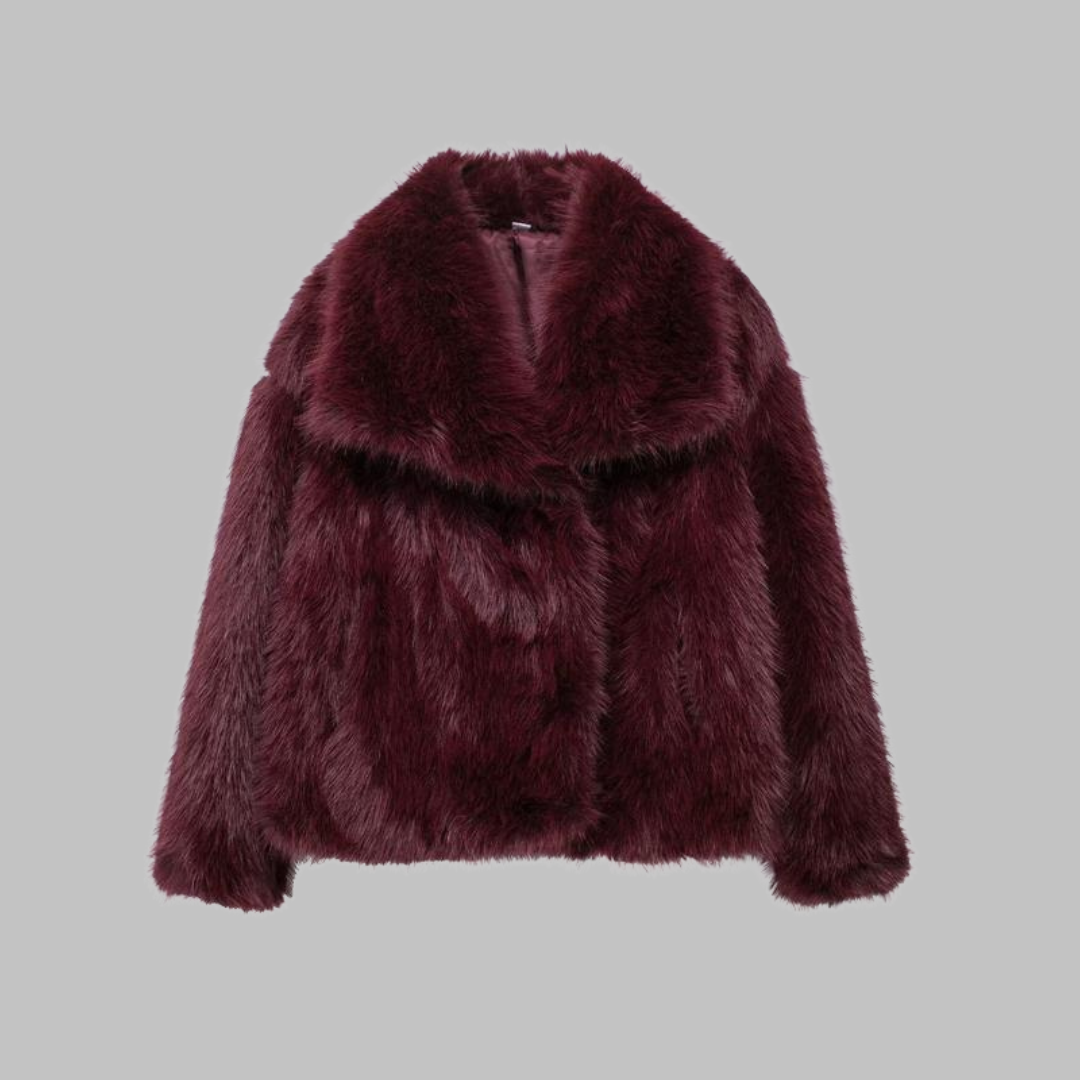 Oversized Collar Faux Fur Cropped Coat 5