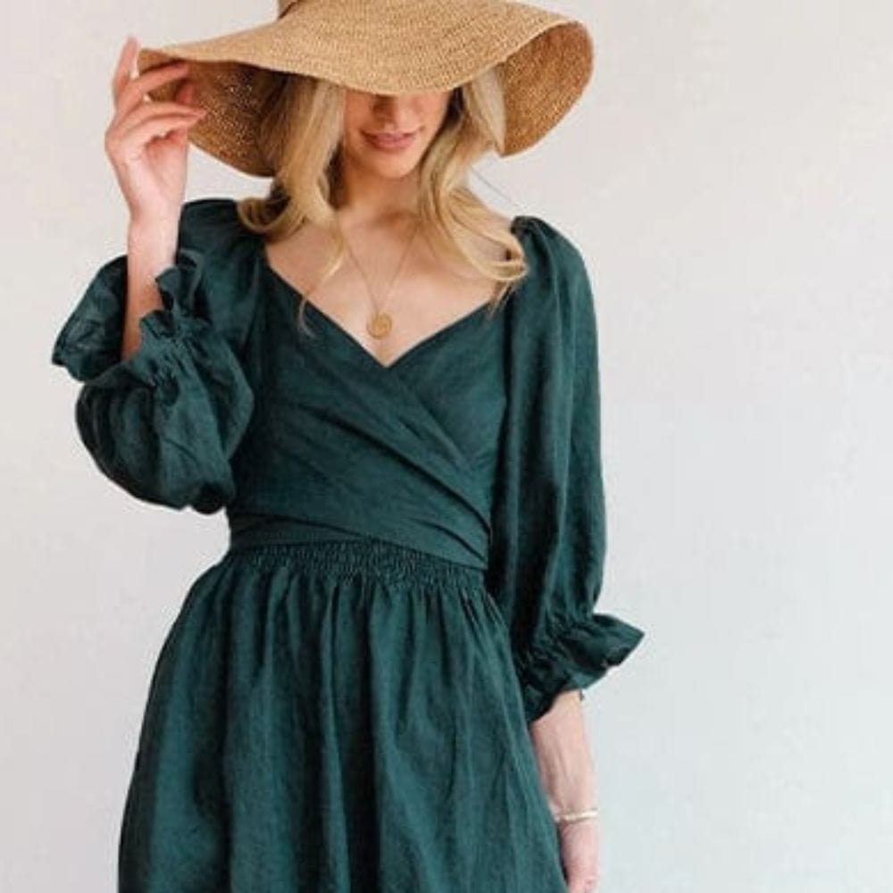 Smocked Off Shoulder Puff Sleeve Ruffle Cuff Flowy Summer Midi Dress - View 2