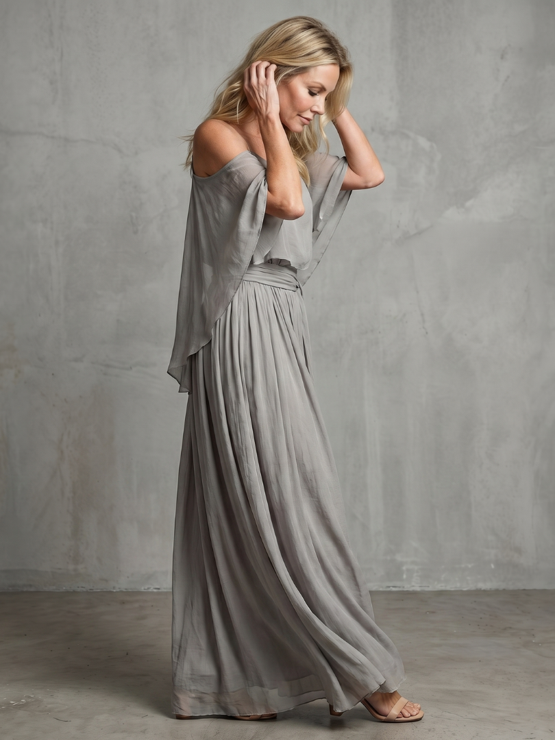 Cold Shoulder Cami Top and Tie Waist Maxi Skirt Two Piece Set 2