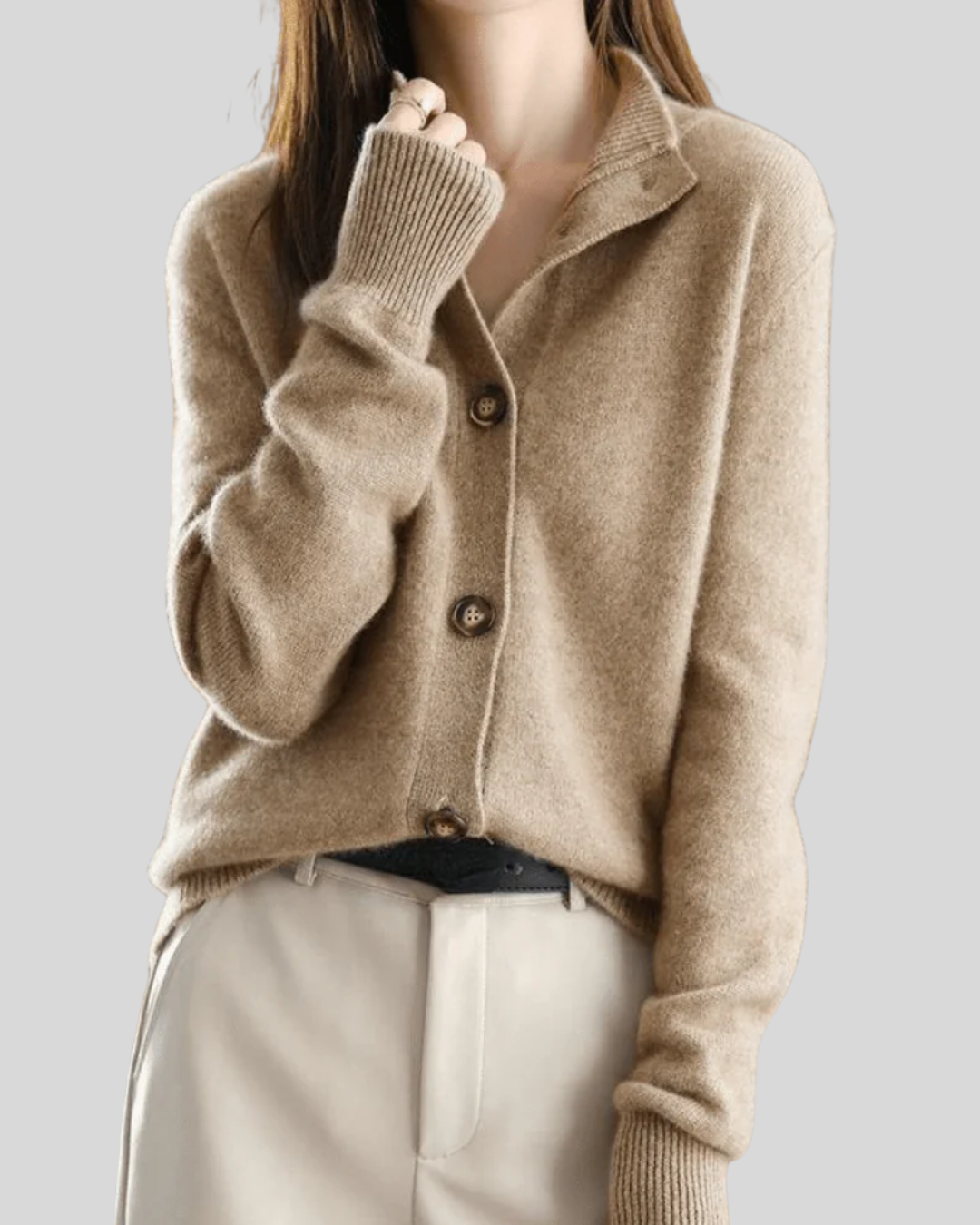 Lapel Collar Button Front Knit Cardigan 3