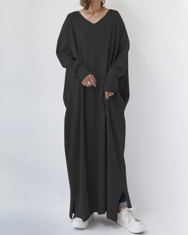 Long Sleeve Ribbed Knit Sweater Dress - View 4