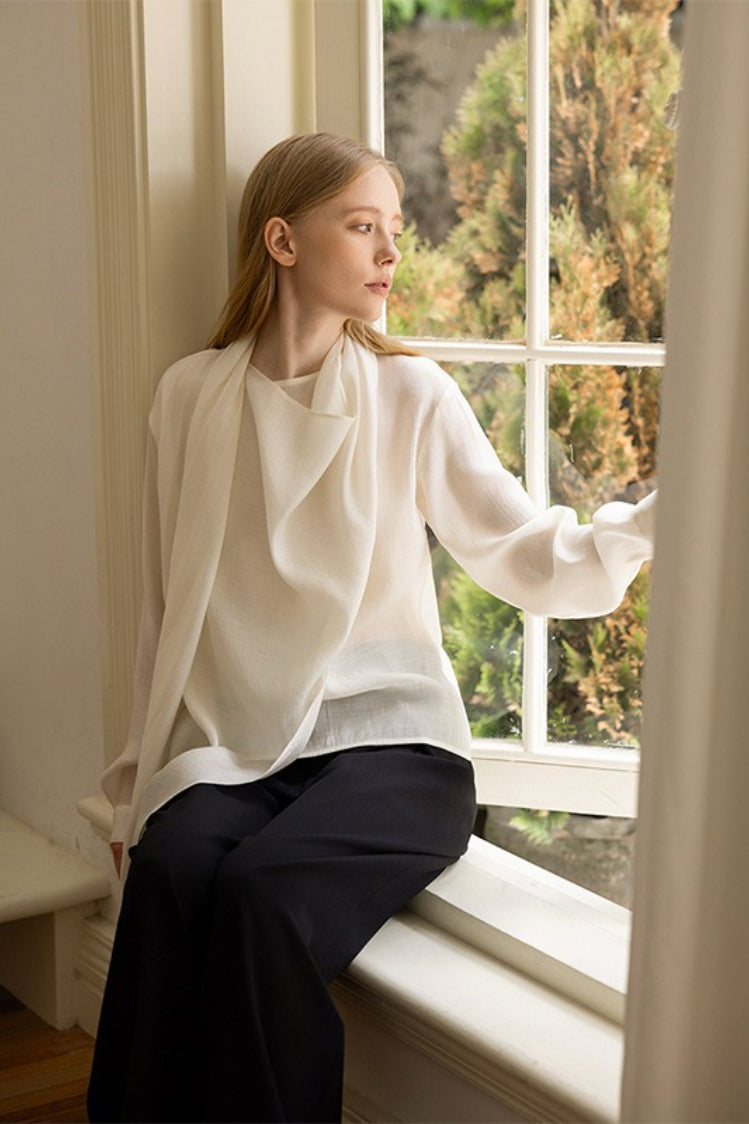 Cowl Neck Long Sleeve Top