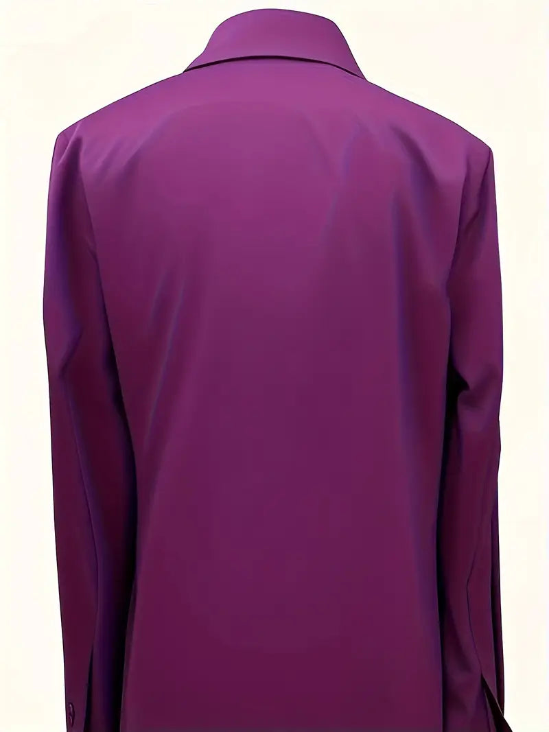 Collared Deep V-Neck Long Sleeve Satin Blouse 46
