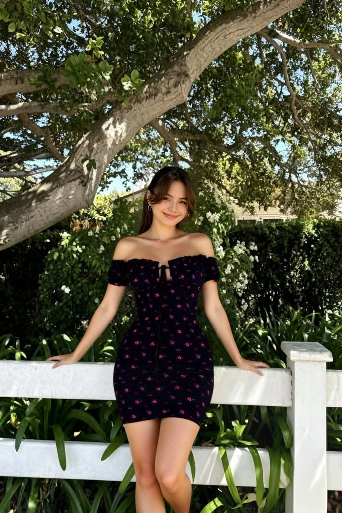Off-the-Shoulder Floral Dress