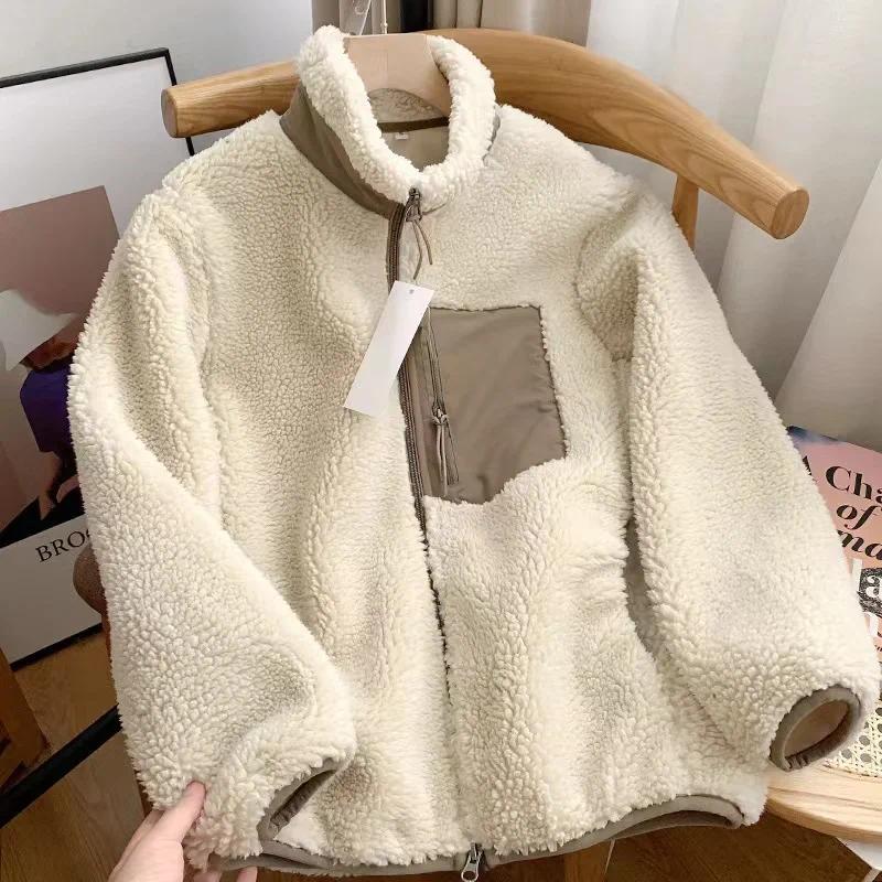 Stand Collar Zip Front Sherpa Fleece Jacket 4