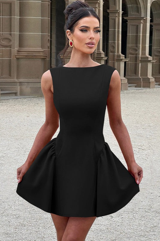 Solid Sleeveless Backless Bodycon Cocktail Dress - View 13