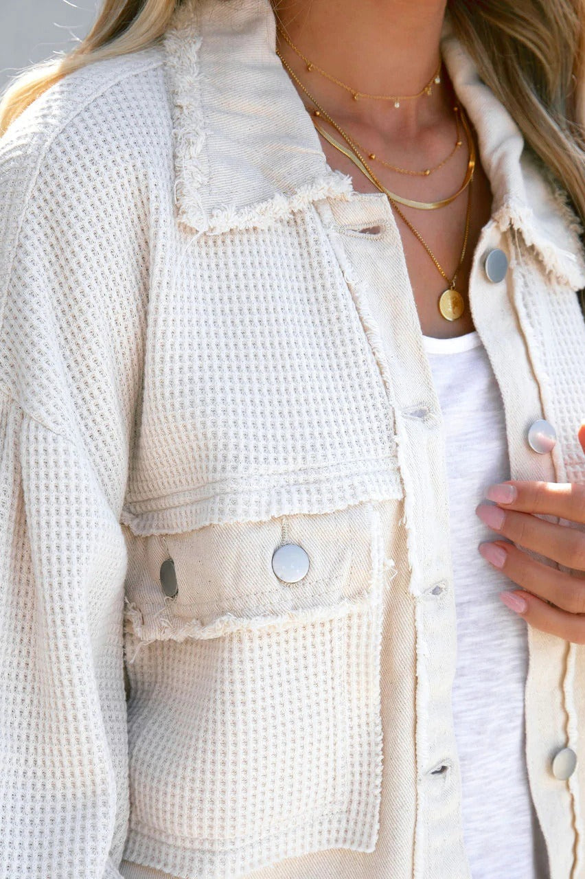 Brushed Waffle Long Sleeve Coat