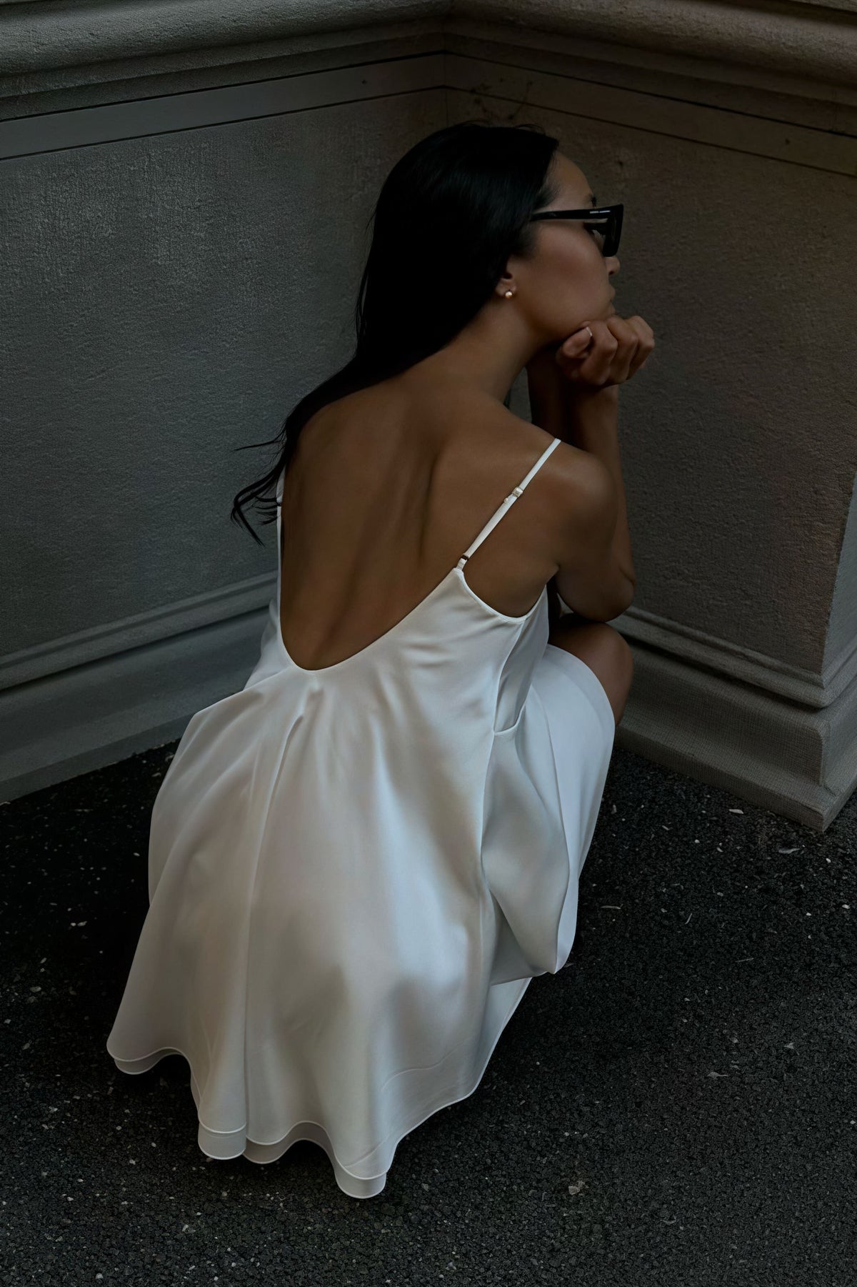 Lace Satin Backless Cami Mini Dress - View 4
