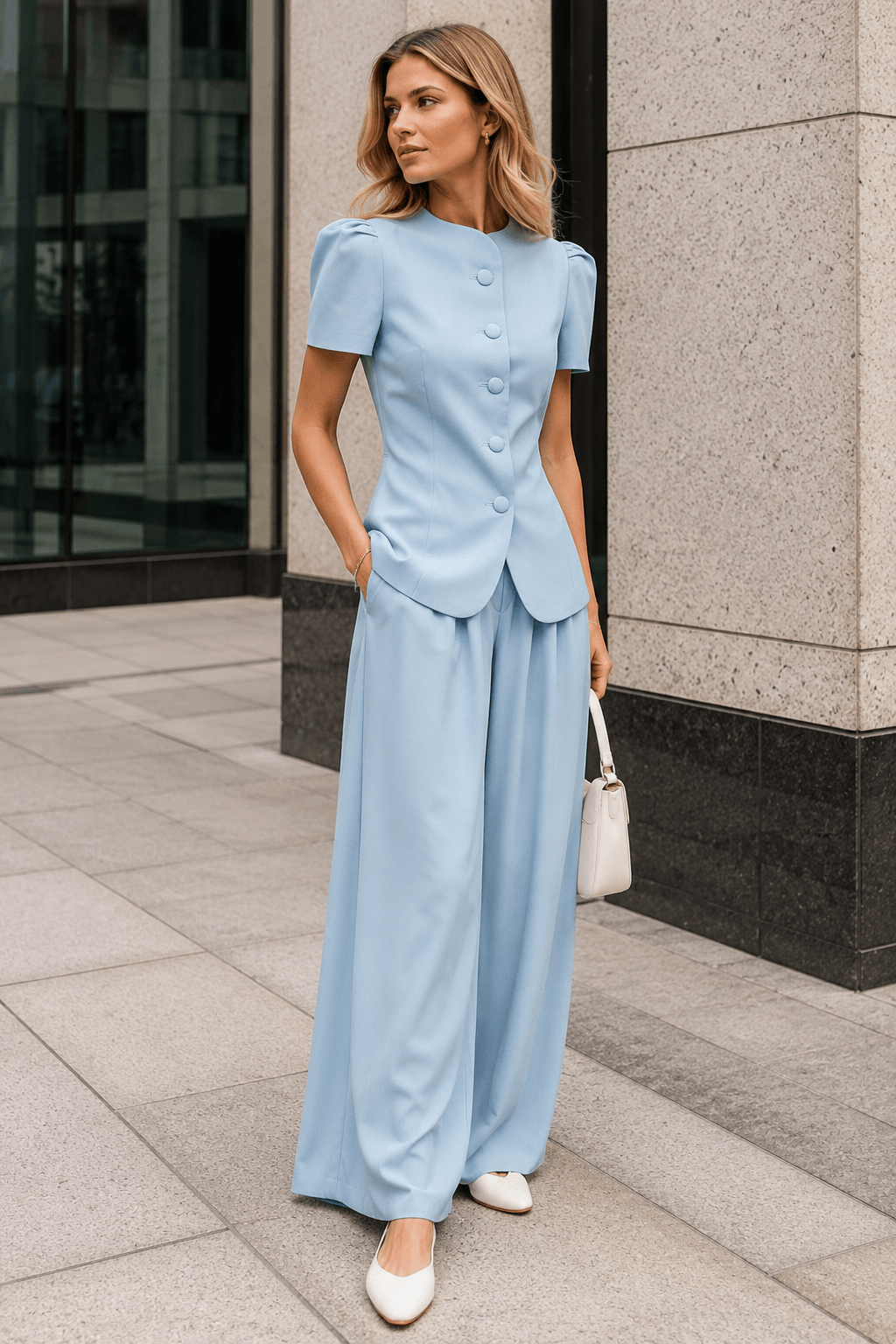 Jacket High Waist Two Piece Work Set