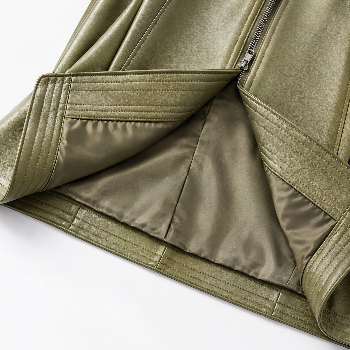 Draped Lapel Asymmetric Zip Faux Leather Jacket 9