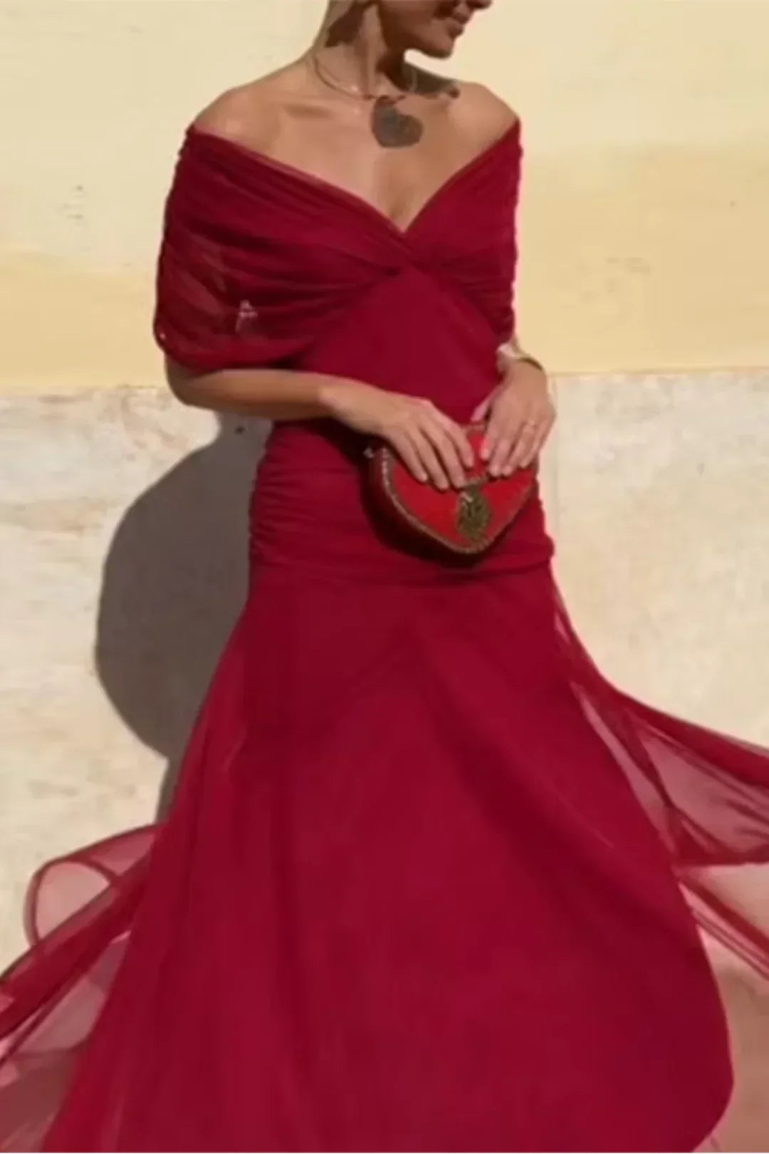 Chiffon Deep V-Neck Short Sleeve Ruched Waist Maxi Dress 12