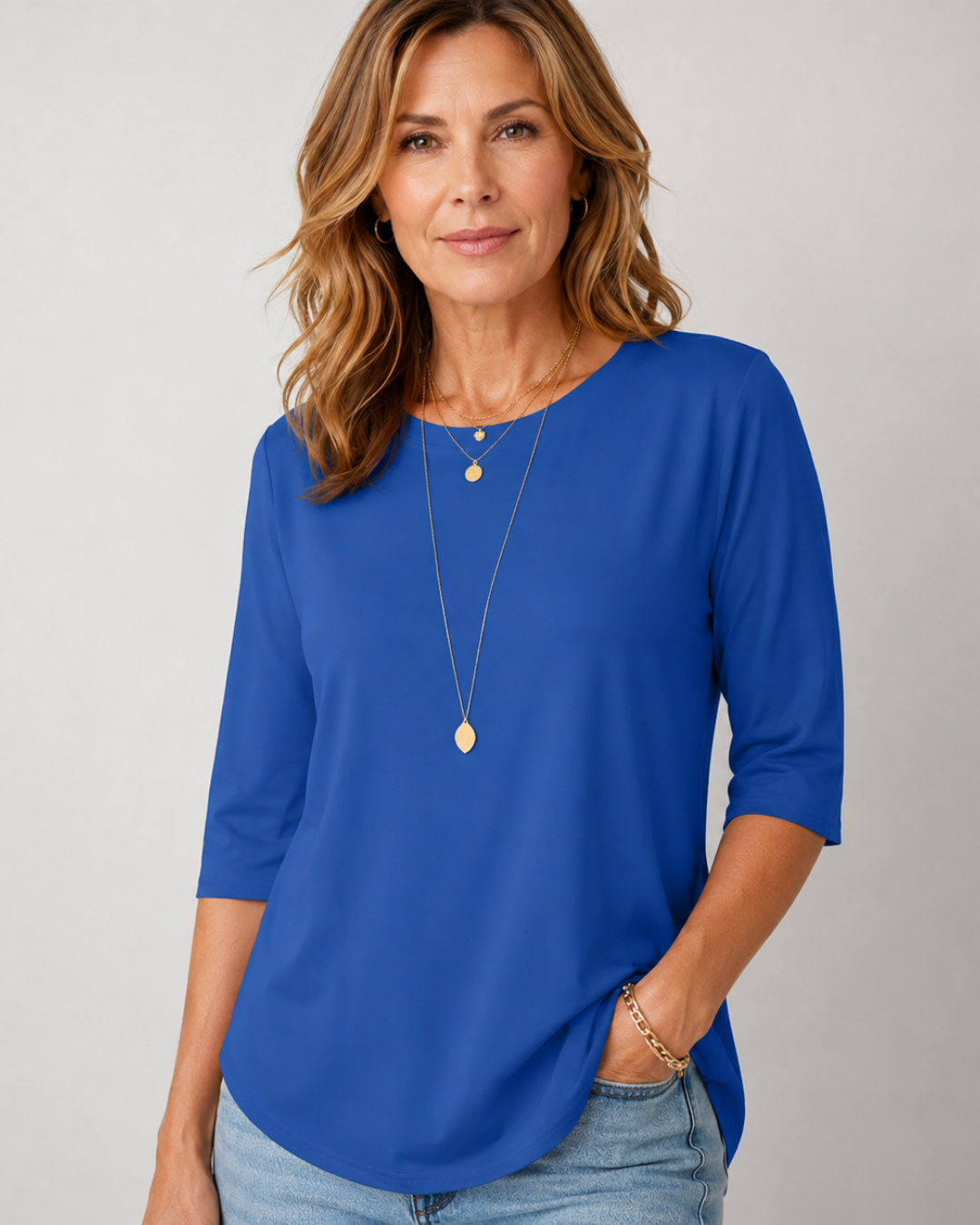 Round Neck Half Sleeve Drop Shoulder Tee 4
