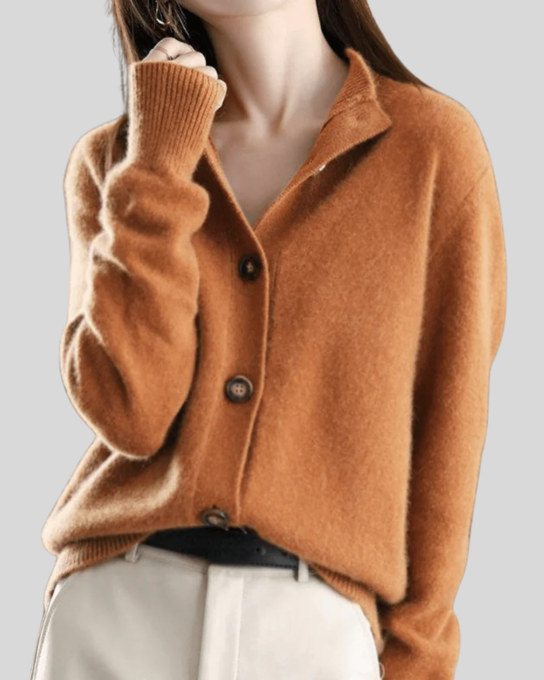 Lapel Collar Button Front Knit Cardigan 2