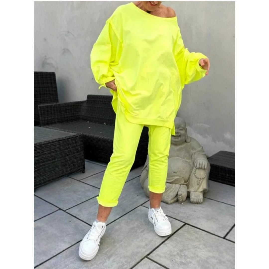 Oversized Long Sleeve Top and Pants Two Piece Set 6