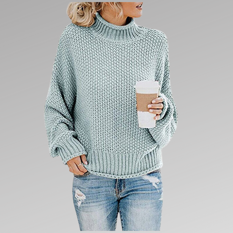 Turtleneck Long Sleeve Chunky Knit Oversized Sweater 6