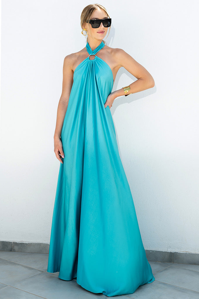 Halter Neck Ruched Bodycon Midi Dress - View 7