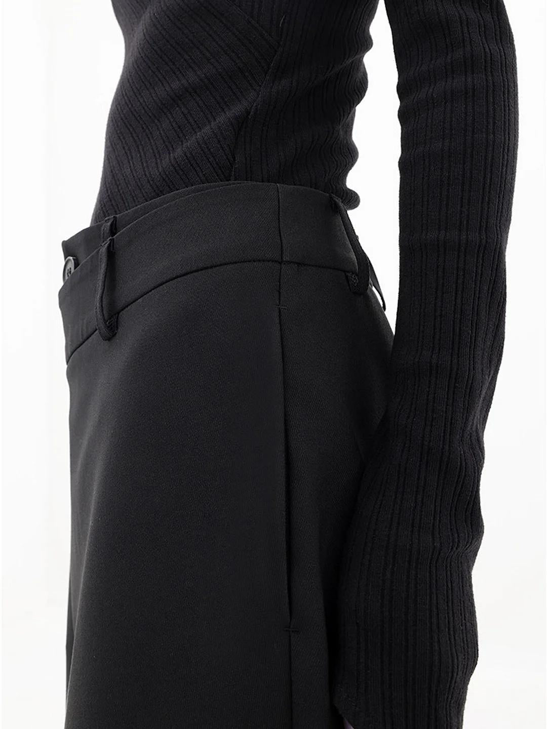 High Waist Asymmetric Wrap Wide Leg Trousers 5