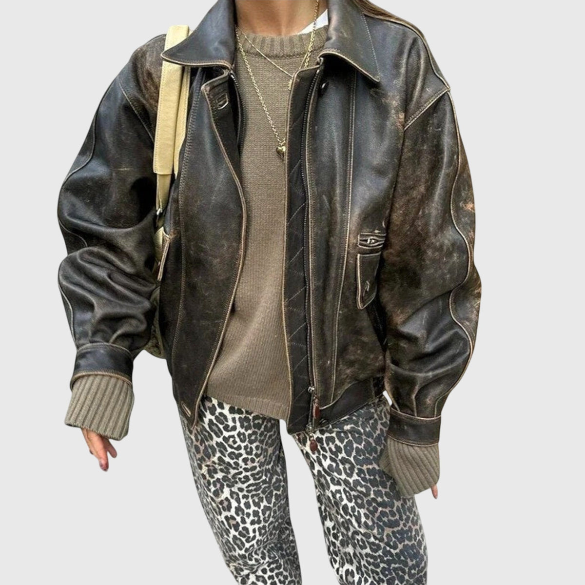 Leopard Print High Waist Tapered Jeans 5