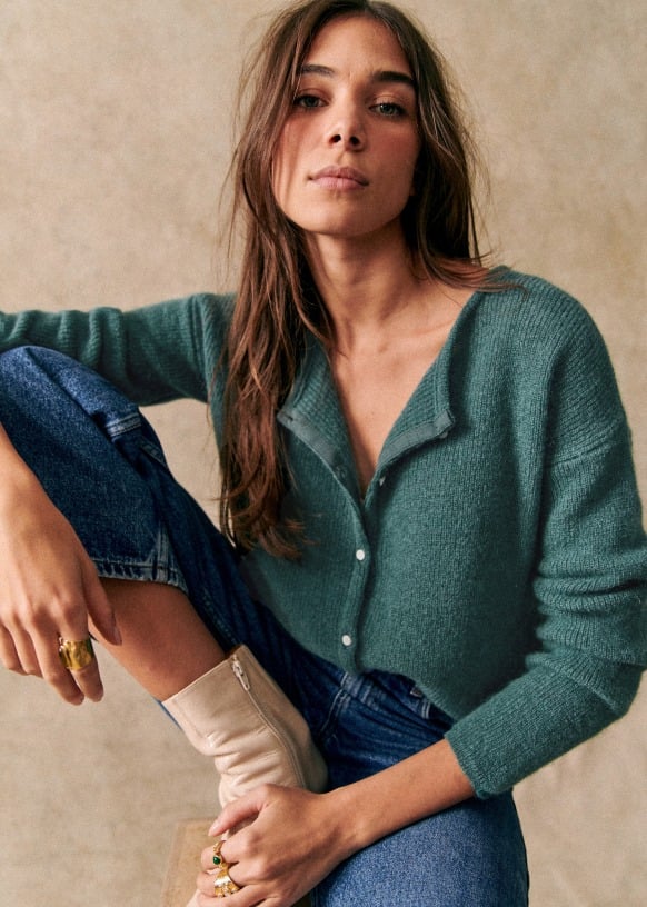 V-Neck Long Sleeve Button Front Knit Cardigan 12