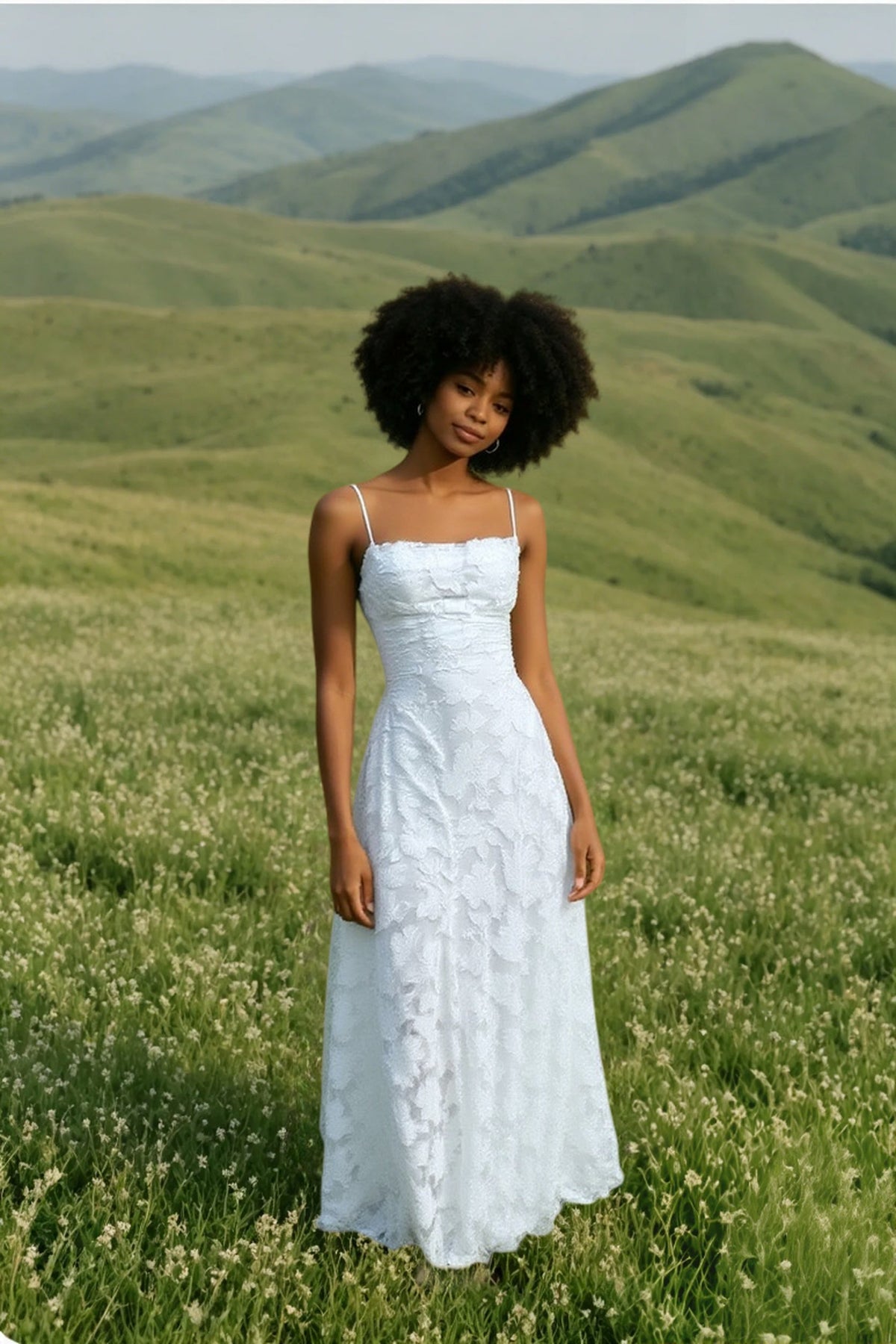 Backless Chiffon Maxi Dress in Blue - View 2