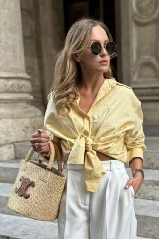 Office Chic Relaxed Stripe Blouse