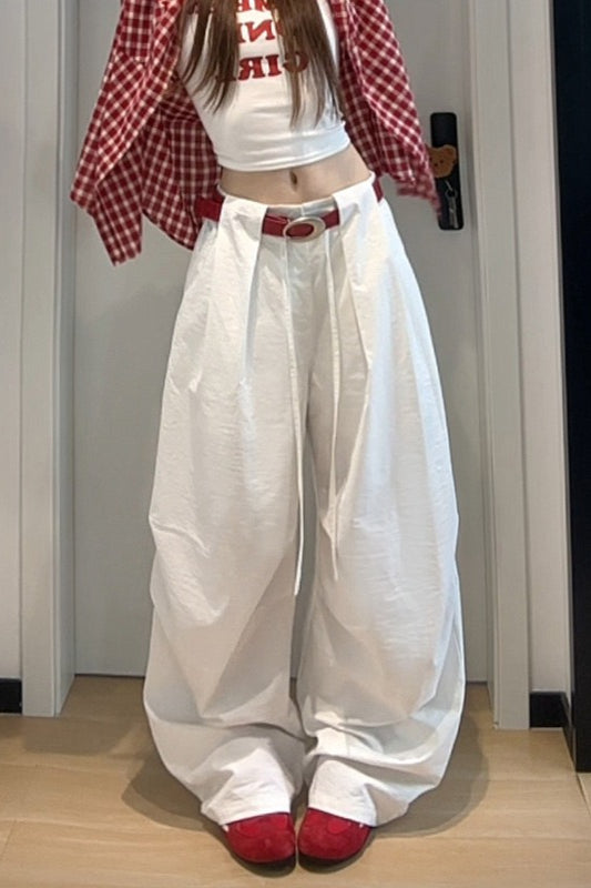 Vintage American Loose Slim Fit Wide Leg Cargo Pants