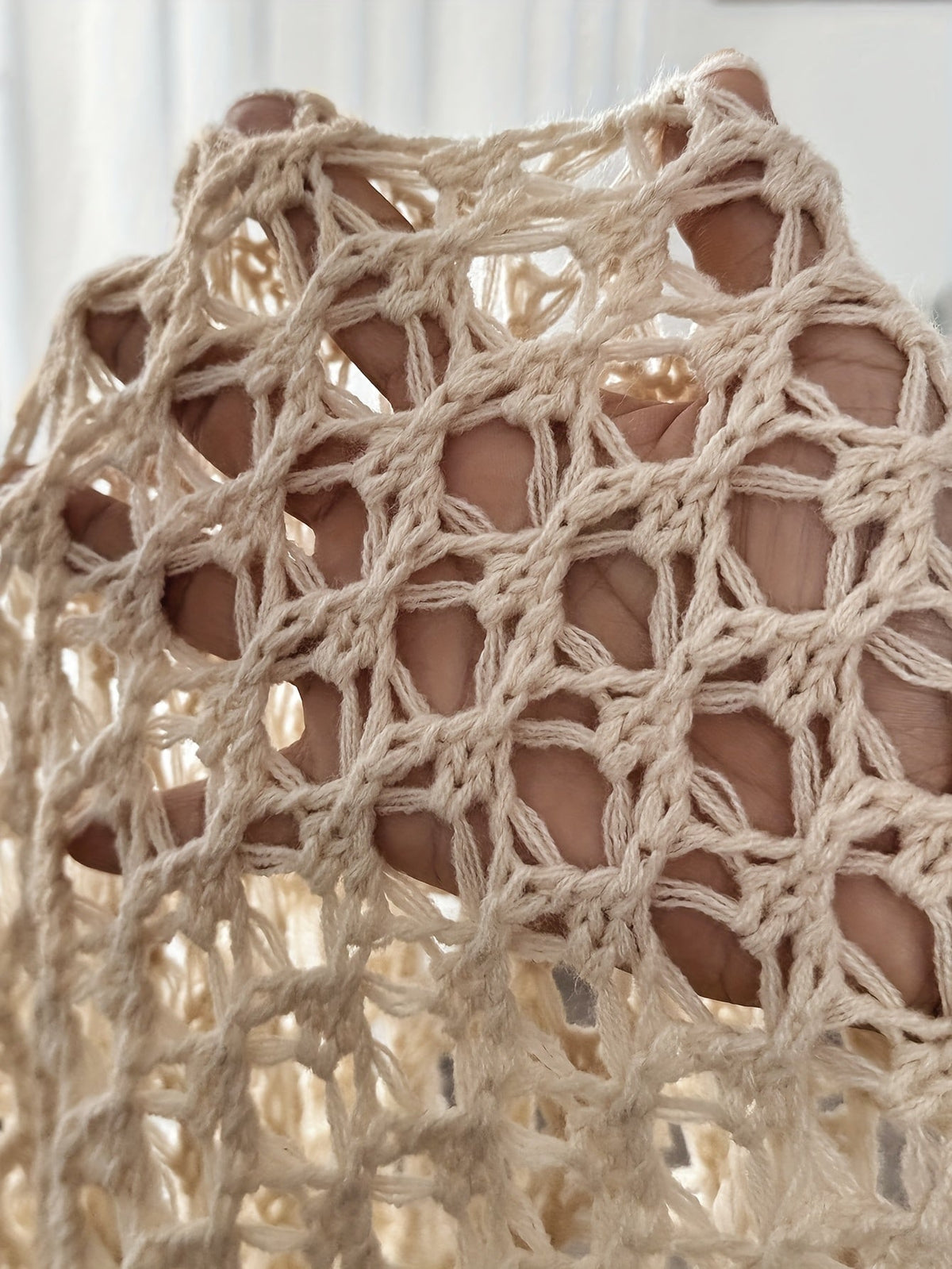 Open Front Crochet Knit Drape Cardigan 7